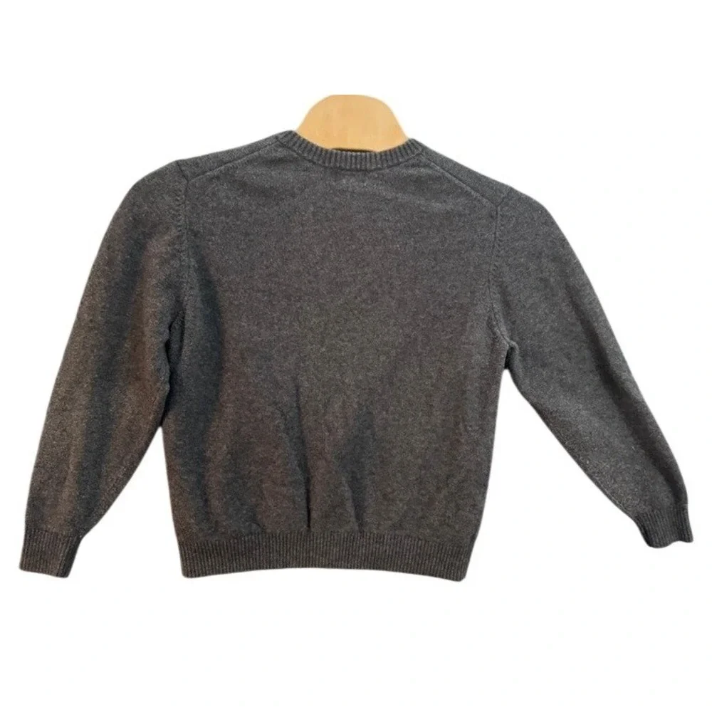 LL Bean Mens Lambswool Blend Crewneck Sweater Charcoal Gray Large L-REG 0BHX4 - Picture 2 of 7